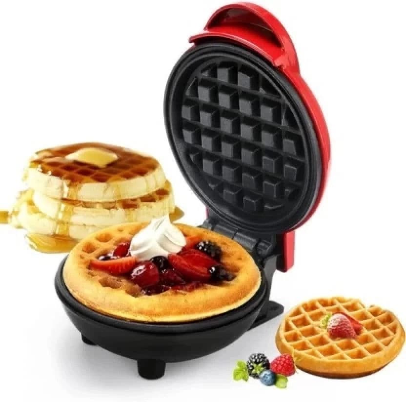 YBS 350W Mini Waffle Maker - Red Waffle Maker